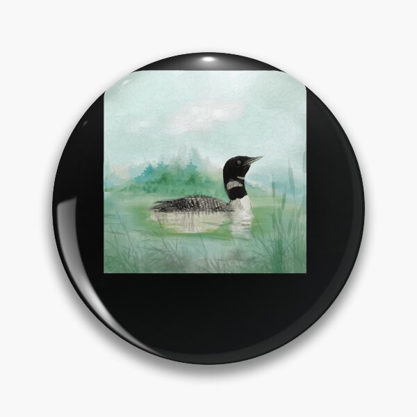 Item preview, Watercolor Common Loon Wilderness Bird designed and sold by carbinzubaudr.