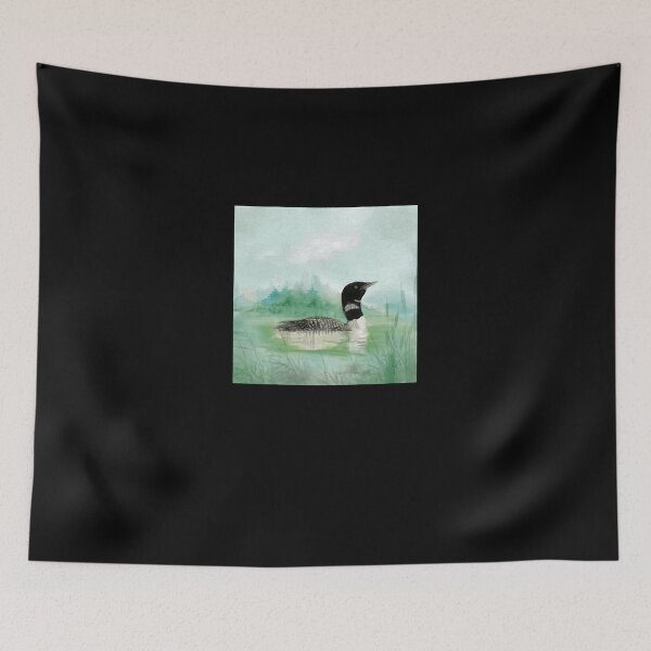 Item preview, Watercolor Common Loon Wilderness Bird designed and sold by carbinzubaudr.