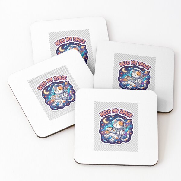 Item preview, Need My Space Cute Astronaut Cat Coffee Sticker designed and sold by HookPixelStudio.