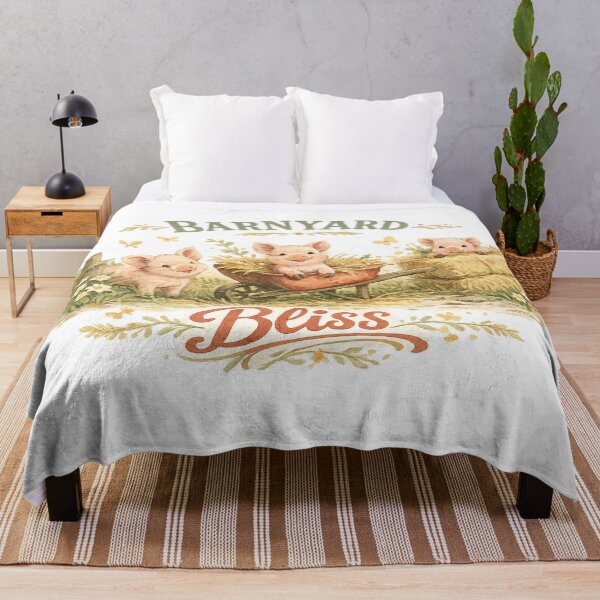 Item preview, Barnyard Bliss Cute Piglets Farmhouse Country Cottagecore Art Design designed and sold by inkoutninja.