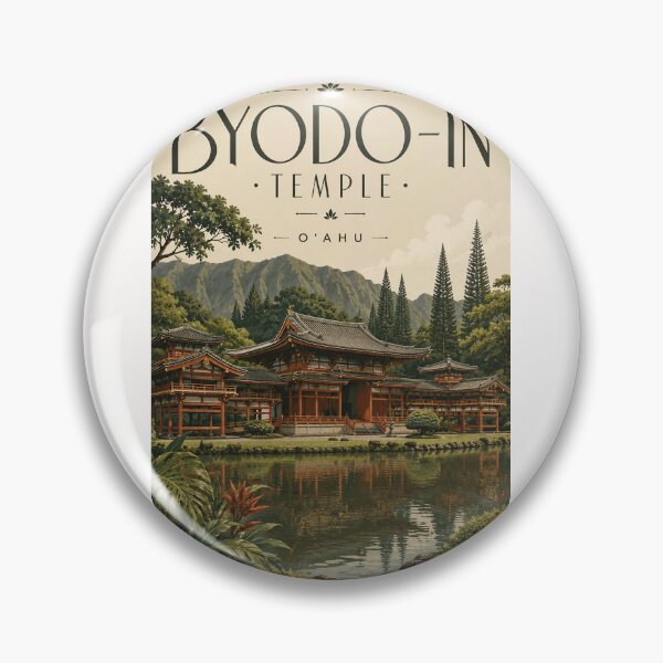 Item preview, Byodo-In Temple Oahu beneath Koolau Mountains Hawaii designed and sold by Places On Earth.