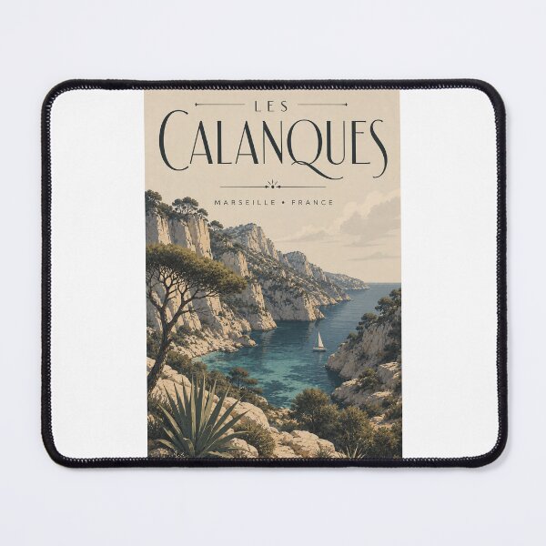 Item preview, Les Calanques Marseille France with Mediterranean Limestone Cliffs designed and sold by Places On Earth.