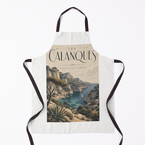 Item preview, Les Calanques Marseille France with Mediterranean Limestone Cliffs designed and sold by Places On Earth.