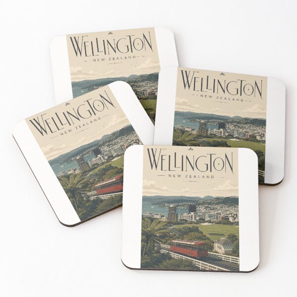 Item preview, Wellington New Zealand Cable Car above Harbour Cityscape designed and sold by Places On Earth.