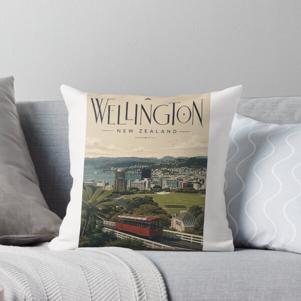 Item preview, Wellington New Zealand Cable Car above Harbour Cityscape designed and sold by Places On Earth.