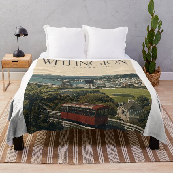 Item preview, Wellington New Zealand Cable Car above Harbour Cityscape designed and sold by Places On Earth.