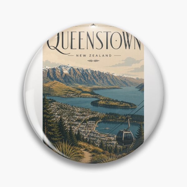 Item preview, Queenstown New Zealand Skyline with Lake Wakatipu and Remarkables Gondola designed and sold by Places On Earth.