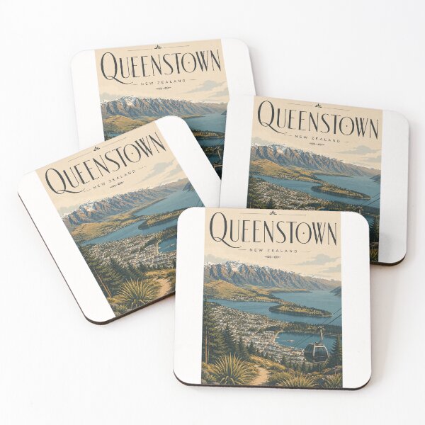 Item preview, Queenstown New Zealand Skyline with Lake Wakatipu and Remarkables Gondola designed and sold by Places On Earth.
