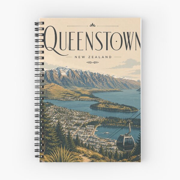 Item preview, Queenstown New Zealand Skyline with Lake Wakatipu and Remarkables Gondola designed and sold by Places On Earth.