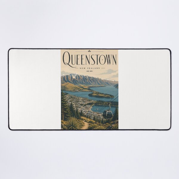 Item preview, Queenstown New Zealand Skyline with Lake Wakatipu and Remarkables Gondola designed and sold by Places On Earth.