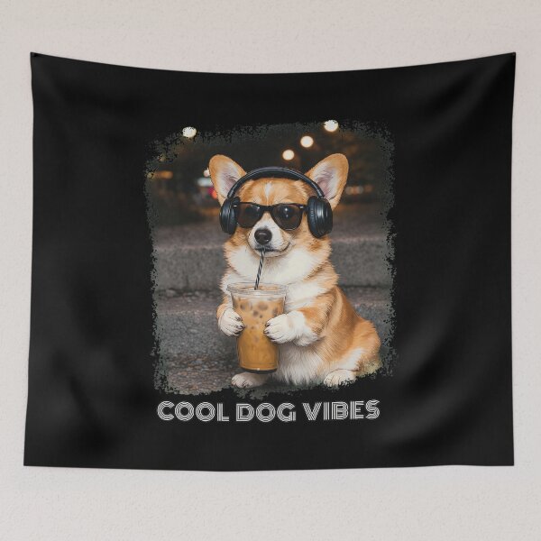 Item preview, Cool Corgi With Headphones Sips Iced Drink designed and sold by ZoeDaugherty.