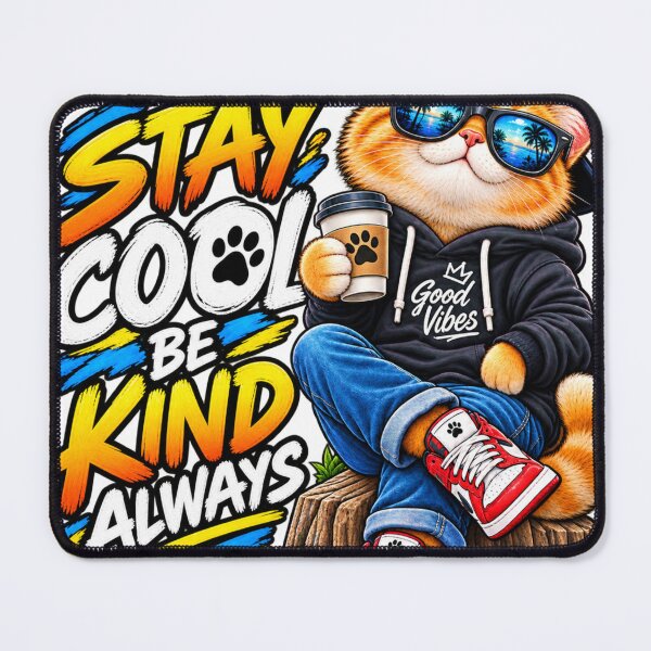 Item preview, Stay Cool Be Kind Always – Cool Cat Good Vibes designed and sold by Design Sounds Studio.