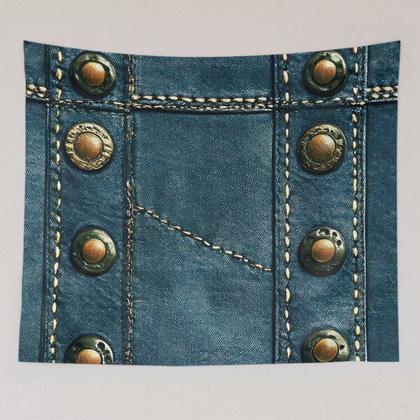 Item preview, Piece Of Torn Denim With Tack Buttons Photo designed and sold by DEC02.