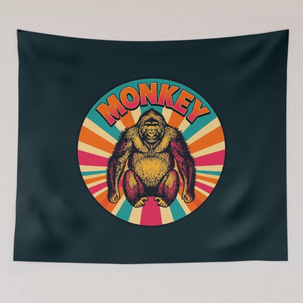 Item preview, Monkey Retro Sunset Portrait designed and sold by KorraKreations.