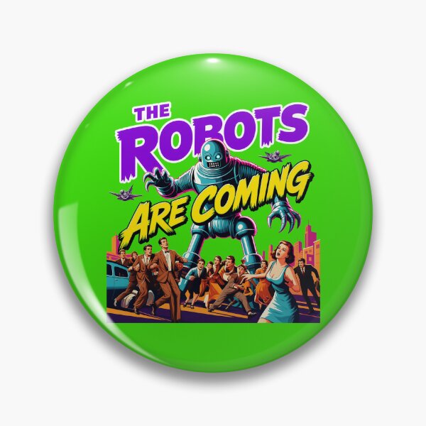 Item preview, The Robots Are Coming Retro Poster designed and sold by KorraKreations.