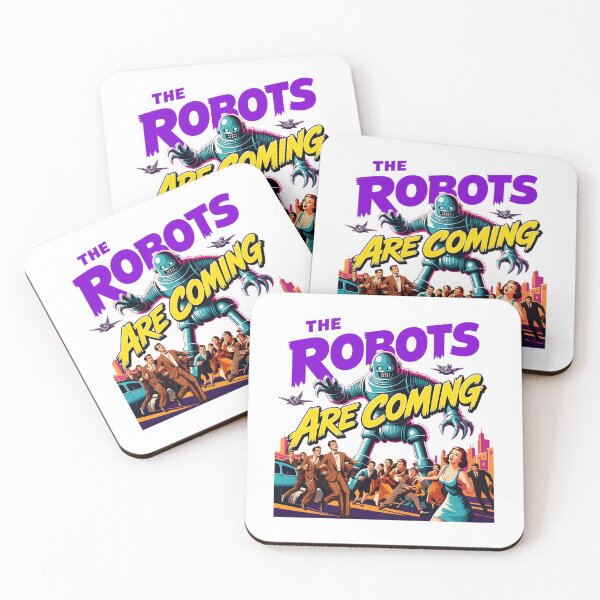 Item preview, The Robots Are Coming Retro Poster designed and sold by KorraKreations.