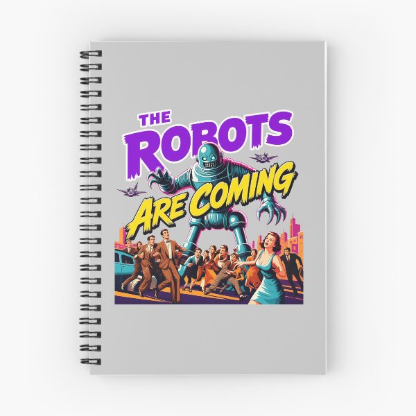 Item preview, The Robots Are Coming Retro Poster designed and sold by KorraKreations.