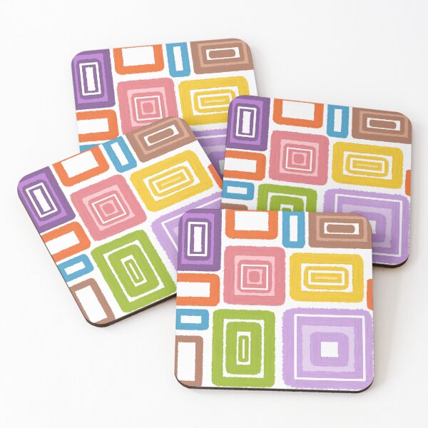 Item preview, Colorful Retro Square Pattern designed and sold by Baiyoy.