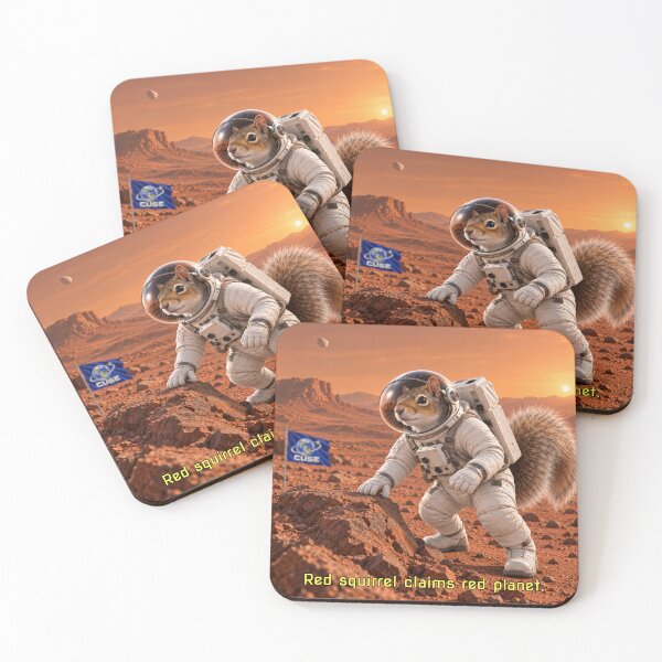 Item preview, Red Squirrel Astronaut on Mars designed and sold by MissTerryWoman.