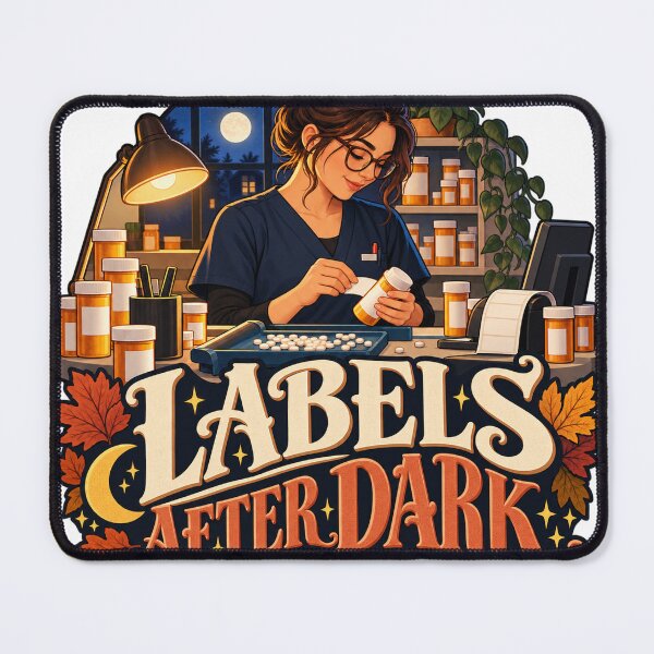 Item preview, Labels After Dark Pharmacy Technician designed and sold by supertae.