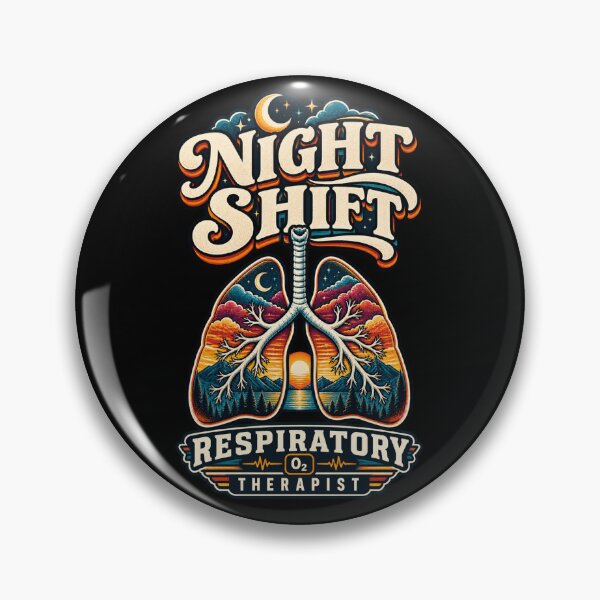 Item preview, Night Shift Respiratory Therapist Lungs Moon Vintage Retro Design designed and sold by ClinicalHubs.