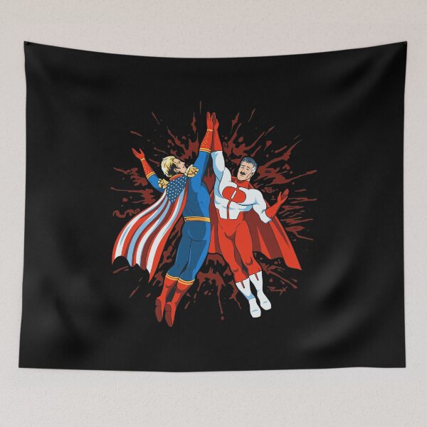 Item preview, Two Super Men High Five Gore Splash Art designed and sold by ZoeDaugherty.
