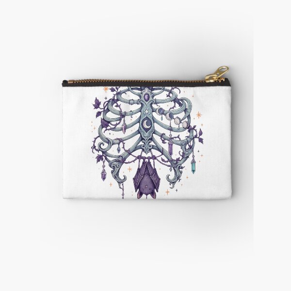 Item preview, Celestial Ribcage Bat Moon Crystals Gothic Witchy Art Design Print designed and sold by inkoutninja.