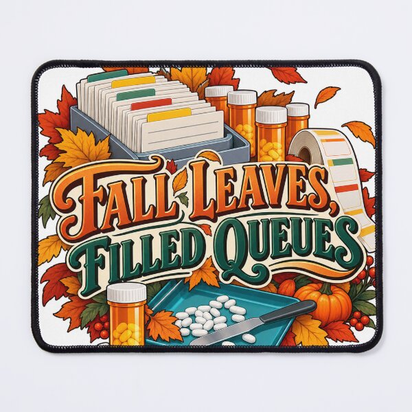 Item preview, Fall Leaves Filled Queues Pharmacy Technician designed and sold by supertae.