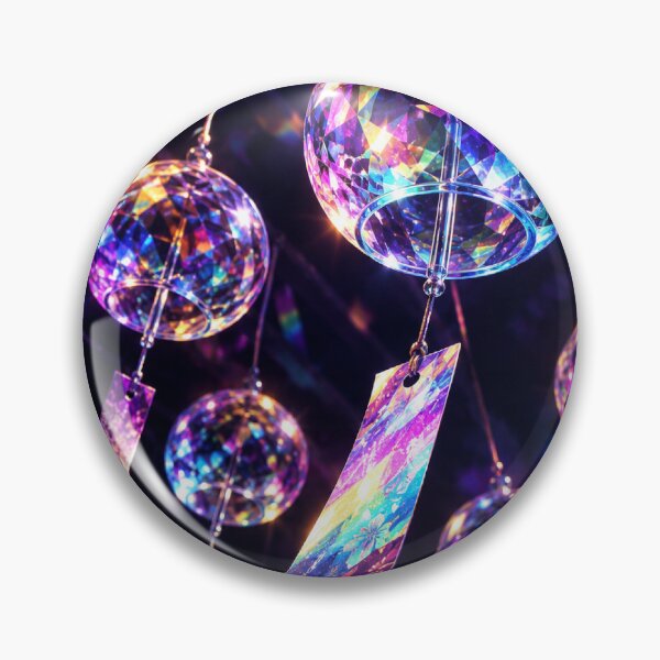 Item preview, Rainbow Crystal Wind Chimes – Japanese Furin Festival Prismatic Night Art designed and sold by アミヤジャ.