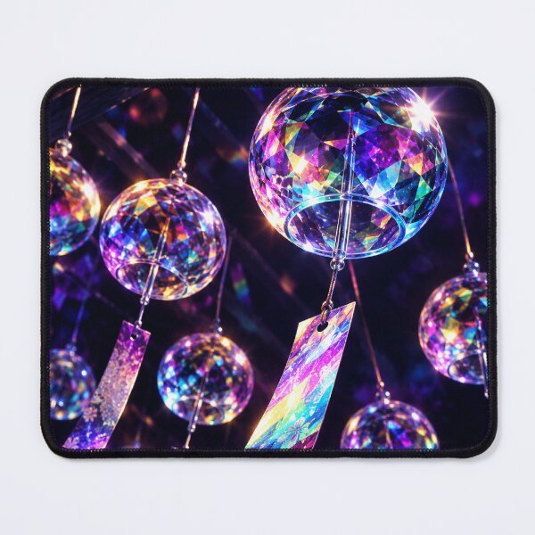 Item preview, Rainbow Crystal Wind Chimes – Japanese Furin Festival Prismatic Night Art designed and sold by アミヤジャ.
