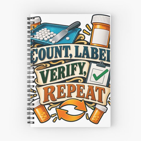 Item preview, Count Label Verify Repeat Pharmacy Technician designed and sold by supertae.