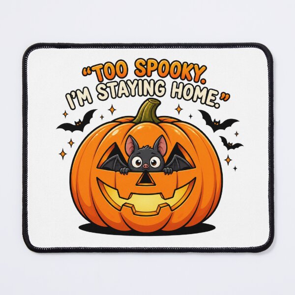 Item preview, Too Spooky I’m Staying Home – Funny Bat Halloween designed and sold by MrDev.