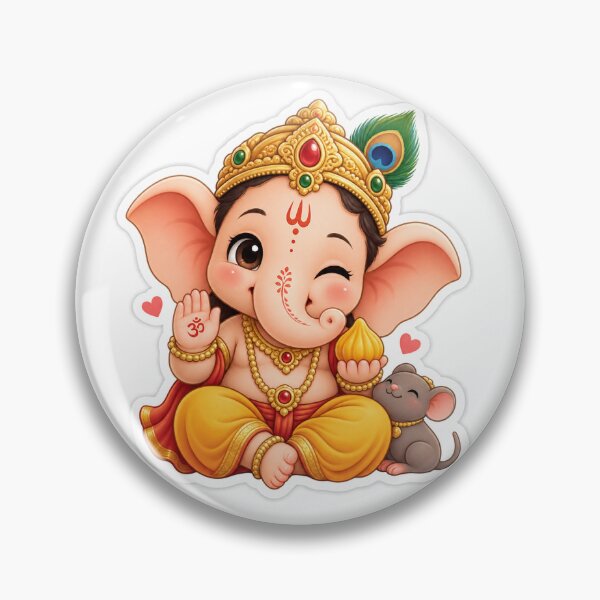 Item preview, Kawaii Baby Ganesha with Modak – Cute Ganpati Sticker designed and sold by Dikons.