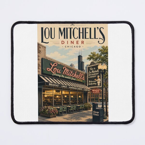 Item preview, Lou Mitchell's Chicago Diner with Willis Tower City Landmark designed and sold by Aryabek.