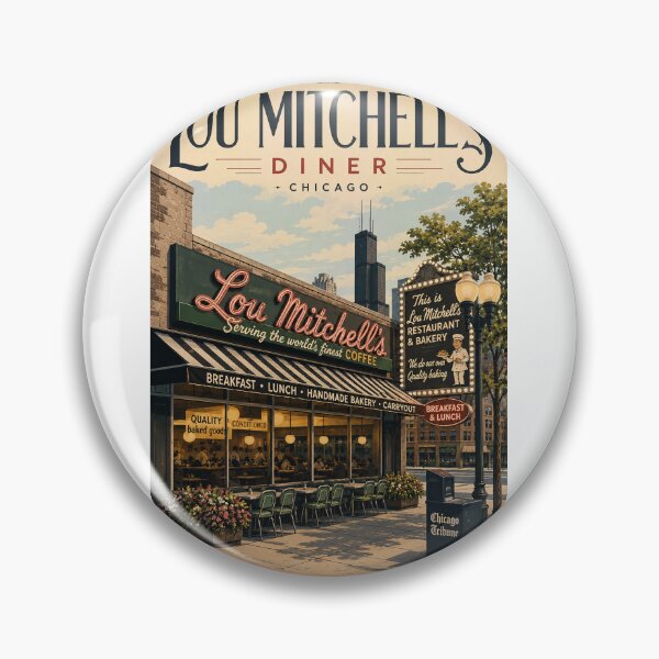 Item preview, Lou Mitchell's Chicago Diner with Willis Tower City Landmark designed and sold by Aryabek.