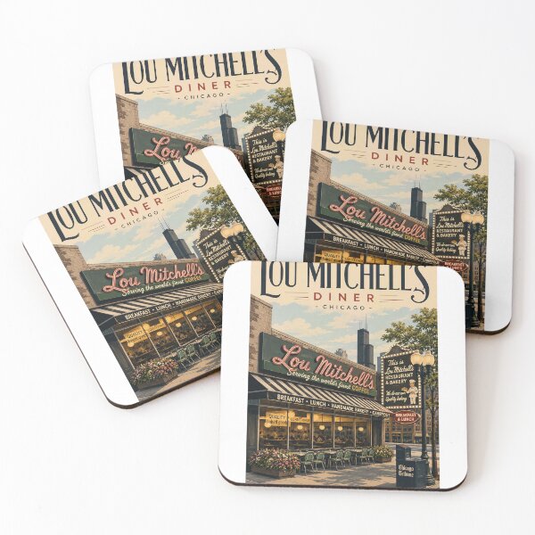 Item preview, Lou Mitchell's Chicago Diner with Willis Tower City Landmark designed and sold by Aryabek.
