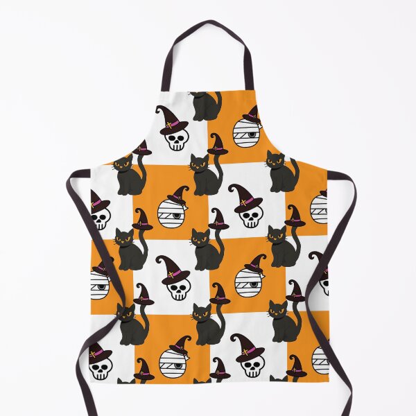 Item preview, Halloween seamless pattern with black cats and skulls on stripes designed and sold by PowerAntShop.