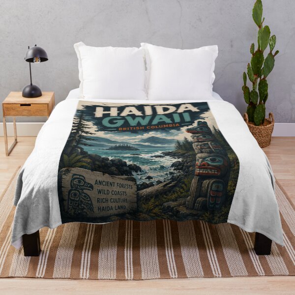 Item preview, Haida Gwaii British Columbia Pacific Coast with Haida Totem Pole designed and sold by Aryabek.