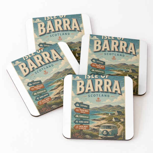 Item preview, Isle of Barra Scotland Hebrides Coast with Castlebay and Traigh Mhòr designed and sold by Aryabek.