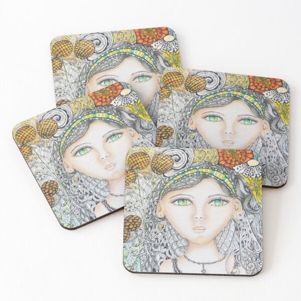 Item preview, Zentangle Fantasy Portrait designed and sold by LorieFossaArt.