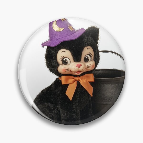 Item preview, Autumn Fall Kitsch Witch Cat Retro Halloween designed and sold by knickeryknackry.