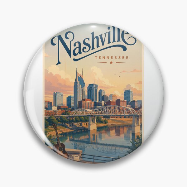 Item preview, Nashville Tennessee Skyline beside Cumberland River and Music City Landmarks designed and sold by Aryabek.