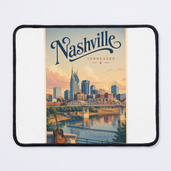 Item preview, Nashville Tennessee Skyline beside Cumberland River and Music City Landmarks designed and sold by Aryabek.