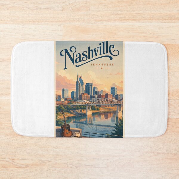 Item preview, Nashville Tennessee Skyline beside Cumberland River and Music City Landmarks designed and sold by Aryabek.