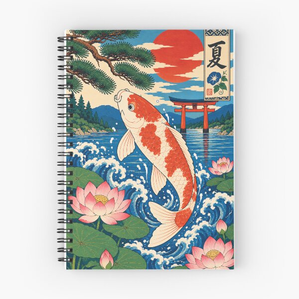 Item preview, Japanese Summer – Koi Fish & Lotus Ukiyo-e designed and sold by FloreDreamStudio.