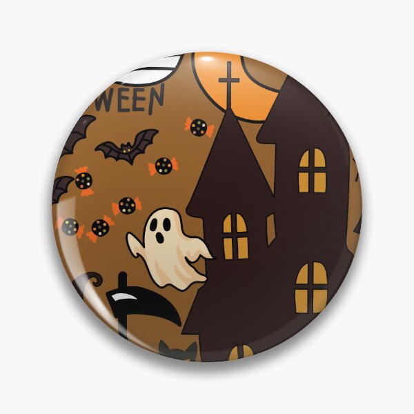 Item preview, Happy Halloween greeting card design with haunted house and pumpkins designed and sold by PowerAntShop.