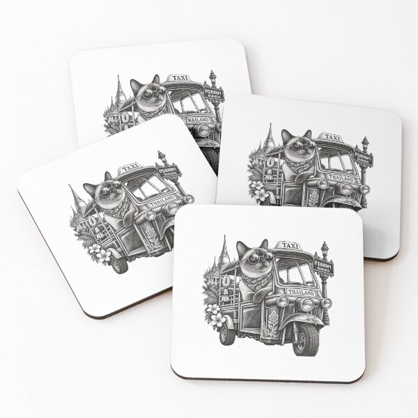 Item preview, Tuk Tuk Cat – Vintage Bangkok Thailand Cat Art designed and sold by mamhew2456.