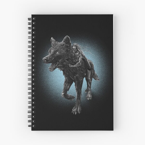 Item preview, Dark Fantasy Girl Riding Giant Wolf Grunge Gothic Art designed and sold by Hilal-Studio.