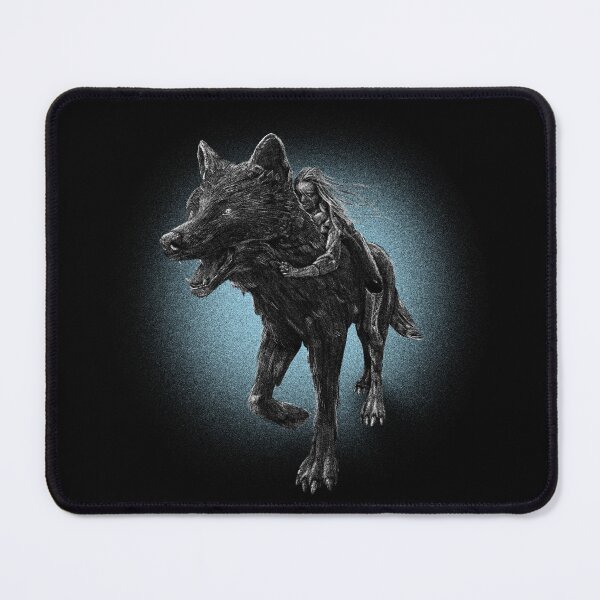 Item preview, Dark Fantasy Girl Riding Giant Wolf Grunge Gothic Art designed and sold by Hilal-Studio.