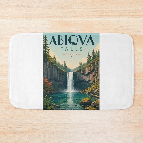 Item preview, Abiqua Falls Oregon Waterfall amid Willamette Valley Forest and Basalt Cliffs designed and sold by Aryabek.